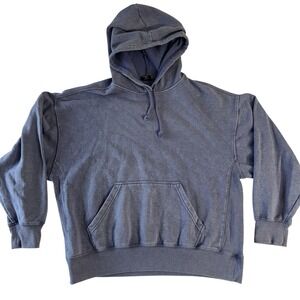 PacSun Mens Acid Wash Fleece Hoodie Blue Purple Small S Sweatshirt Pullover